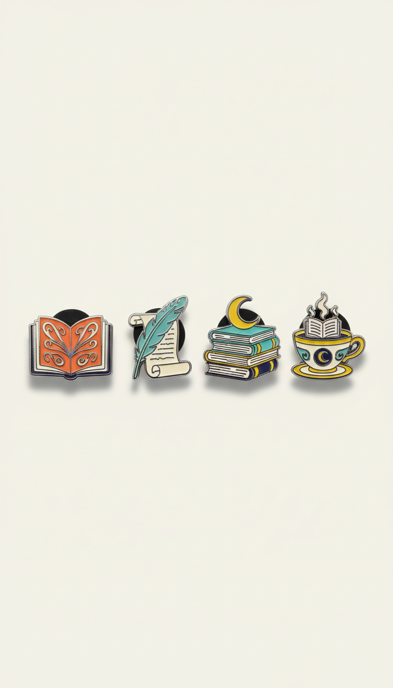 Literary enamel pin set